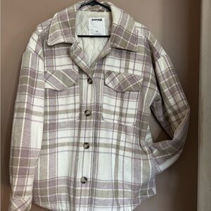 Garage White Quilted Jacket Label Detail